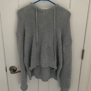fuzzy hooded sweater